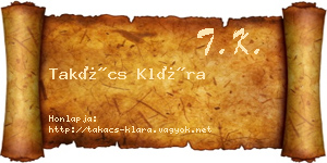Takács Klára névjegykártya