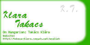 klara takacs business card
