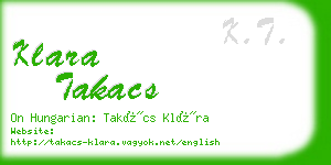 klara takacs business card